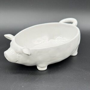 Creative Co-op Pig Shaped Ceramic Bowl